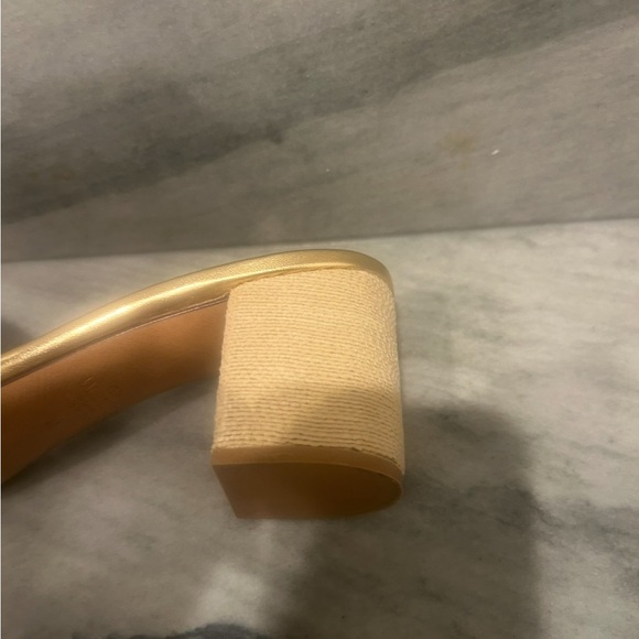 Valentino Garavani Gold Block Heel Sandals - Picture 11 of 16